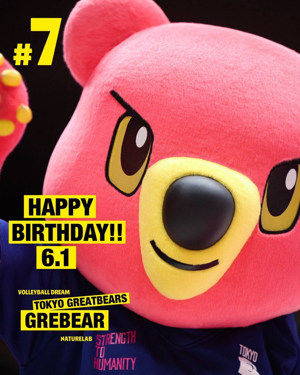 greatbears_vb's tweet photo. Happy birthday🎂🎉

本日6月1日はグレベアくんのお誕生日です🐻💫

グレベアくんおめでとう🎉

#東京グレートベアーズ
#グレベア
#東京GB
#ネイチャーラボ https://t.co/D2boXAMtLf
