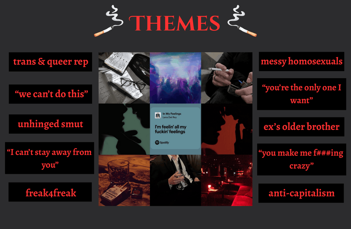 ebthornwriter's tweet photo. Just in time for Pride Month, meet ToxicWIP feat.  

🌈queer &amp; trans rep
🚬freak4freak 
🔥unhinged smut 
💔endless drama  

#WritingCommunity #romance #LGBT #agentsguide #agentguide #amwriting https://t.co/AqQ9Ryp0sp