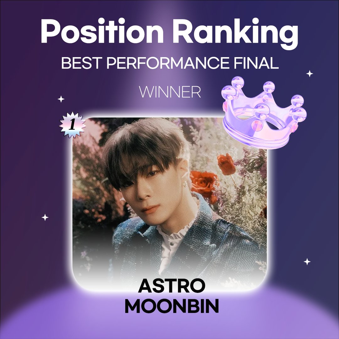 THEK___KING's tweet photo. 🏆POSITION RANKING FINAL WINNER 🎉🎊
【 Best Performance 】

축하합니다 ⸝⸝⸝⋆  ⋆👑 ﾟ｡⋆  
🥇#아스트로 #문빈 #ASTRO #MOONBIN https://t.co/i2OcRzfXyb