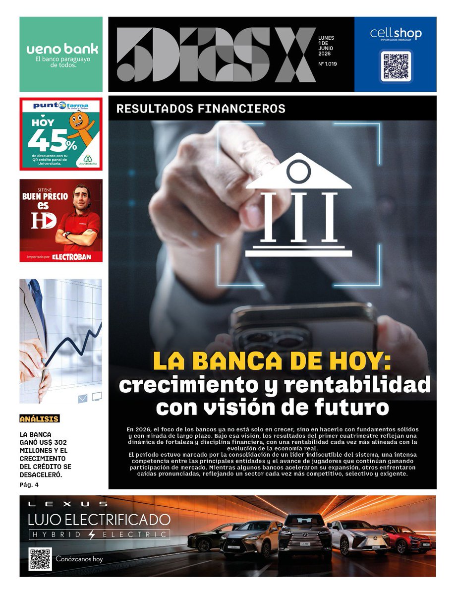 esampras's tweet photo. Portadas principales de @5diasPY #5díasX y @elindepy 01.06.2026 https://t.co/zpwrOQPtq8