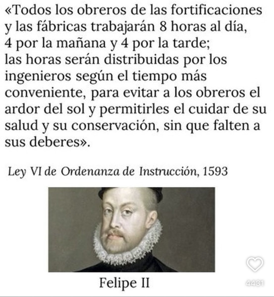 Heshlem's tweet photo. Esto es por si alguien te dice que la jornada de 8 horas la inventaron los socialistas en Chicago en el siglo XIX y sus abuelos los Reyes Católicos se inventaron lo del descanso dominical y de las fiestas de guardar y el rey Alfonso X el Sabio se inventó lo de la indemnización por despido improcedente en el siglo XIII. Que todo eso lo hicieron españoles y reyes y no socialistas.
Difundid a trote y moche que necesitan un buen baño de historia.

@insubarataria @Mav_erick2 @Zoltan668412812 @TruthSeeker5070 @isishern72 @MatamalasJ @noaylucky @twtoj11 @JoseFerreiraj94 @nofler8
@canariasdyu