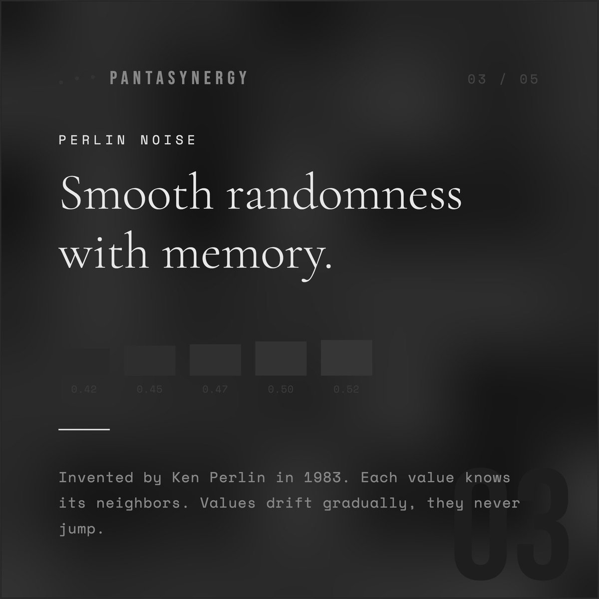 PantaSynergy's tweet photo. Random vs Perlin Noise https://t.co/Ftl8rh8Qnc