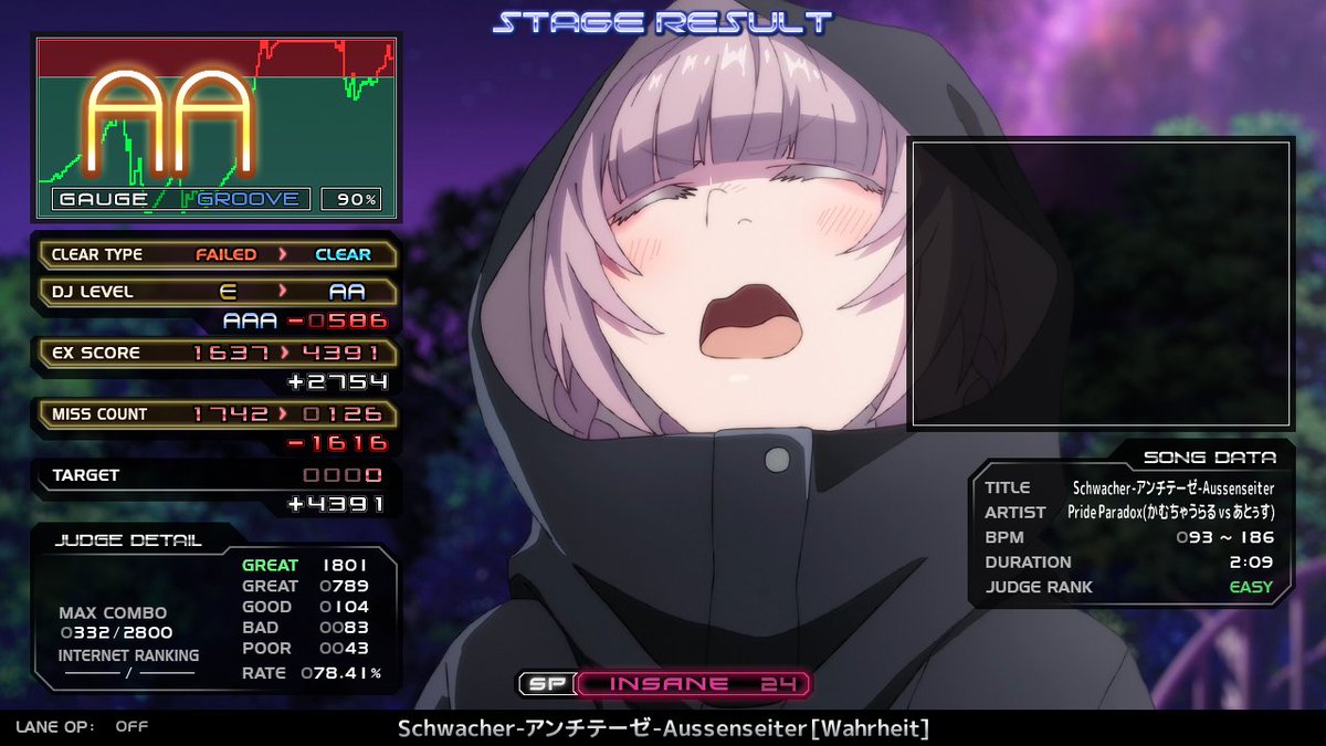 29niratama's tweet photo. CLEAR
✡24
Schwacher-アンチテーゼ-Aussenseiter [Wahrheit]

EASY
✡25
OBSCURITY [poisonous]
Overjoy ★ OVERDOSE!! [BMS MASTER ( ^▽^)/ ~♪]
st8
Dstorv [Other] https://t.co/IxQnHzVIml
