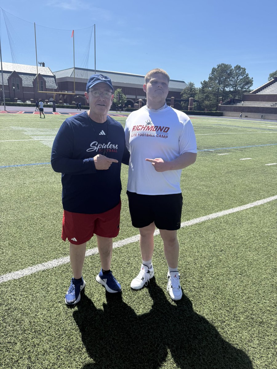 BradyCollins_90's tweet photo. Thank you @URSpidersFB and @RussHuesman for a great camp 💪 Appreciate the positive feedback  @CoachM_Cummings and @thejhuesman14 
@PlayBookAthlete @LCABulldogsFB @CoachTMcCormick @VaPrepsRivals @PrepRedzoneVA https://t.co/zdD4K4eyXf