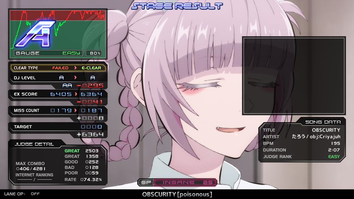 29niratama's tweet photo. CLEAR
✡24
Schwacher-アンチテーゼ-Aussenseiter [Wahrheit]

EASY
✡25
OBSCURITY [poisonous]
Overjoy ★ OVERDOSE!! [BMS MASTER ( ^▽^)/ ~♪]
st8
Dstorv [Other] https://t.co/IxQnHzVIml