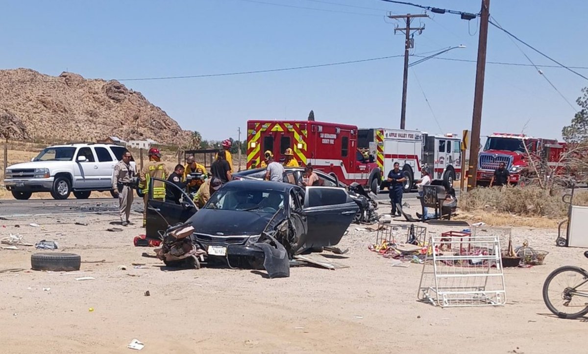 VVNews's tweet photo. Three Injured, One Airlifted After Crash On State Route 18 In Lucerne Valley https://t.co/6grrRlCNfY https://t.co/NGyxIEy9DG