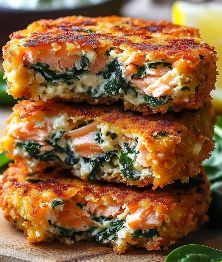 ann_ann886's tweet photo. Mediterranean Salmon Patties

Ingredients
1 pound salmon fillet, cooked and flaked
1 cup fresh spinach, chopped
1/3 cup feta cheese, crumbled
1/4 cup onion, finely diced
2 garlic cloves, minced
1/2 cup breadcrumbs
1 egg
1 tablespoon lemon juice
1 tablespoon fresh parsley, chopped
1 teaspoon dried oregano
Salt and black pepper, to taste
Olive oil, for frying

Instructions
In a large bowl, combine flaked salmon, spinach, feta, onion, garlic, breadcrumbs, egg, lemon juice, parsley, oregano, salt, and pepper.
Mix until fully combined and shape into patties.
Heat olive oil in a skillet over medium heat.
Cook patties for about 4–5 minutes per side until golden brown and crispy.
Transfer to a paper towel-lined plate.
Serve warm with lemon wedges, tzatziki, or a fresh salad.

Crispy on the outside, tender and flavorful inside - perfect for lunch or dinner!