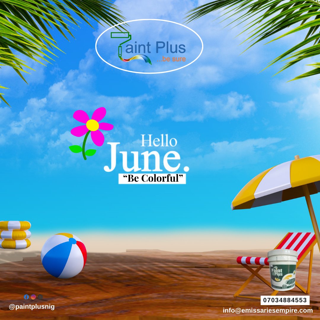paintplusnig's tweet photo. Happy New Month! Welcome to June. May this month be our best yet. Don't forget to buy paint from us; we are here to serve you. https://t.co/761lp4pZyd