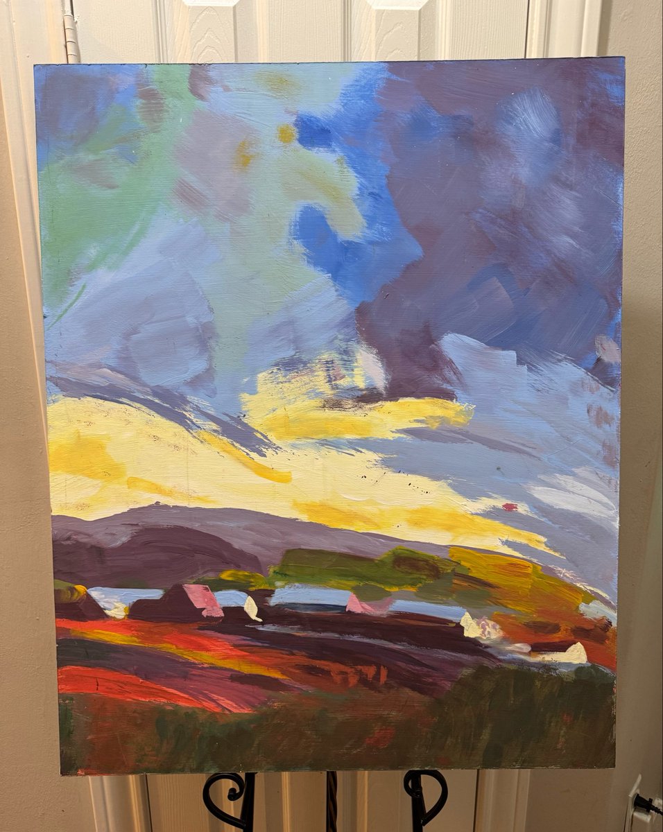 BerryGuilded's tweet photo. Oil painting on wooden board from 2018. Inspired by a lot of the scenery in Texas’ Hill Country. 🖼️🎨🤠 https://t.co/YRT1fpf5y5