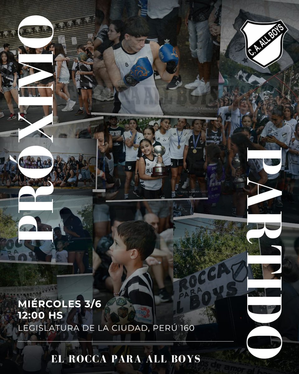 caallboys's tweet photo. ✨️ Audiencia pública por la cesión del Predio Rocca para All Boys

📆 Miércoles 3/6
🕛 12:00 hs.
🏤 Legislatura de la Ciudad Autónoma de Buenos Aires.
📌 Peru 160, CABA.
📍https://t.co/KI89mhmWzX

🤍🖤 #ElRoccaParaAllBoys 🖤🤍 https://t.co/Tld7YguutD