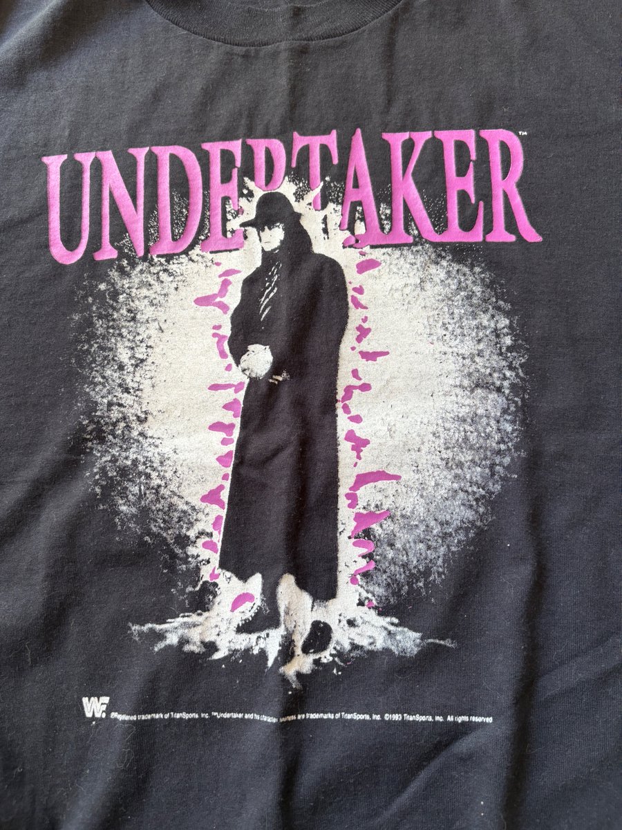 ThomFain's tweet photo. Obviously had to snag this Undertaker tee! ¥10,000 sounds expensive, until you realize these go for 3x over on Etsy in America. https://t.co/xQY5GbcHw1