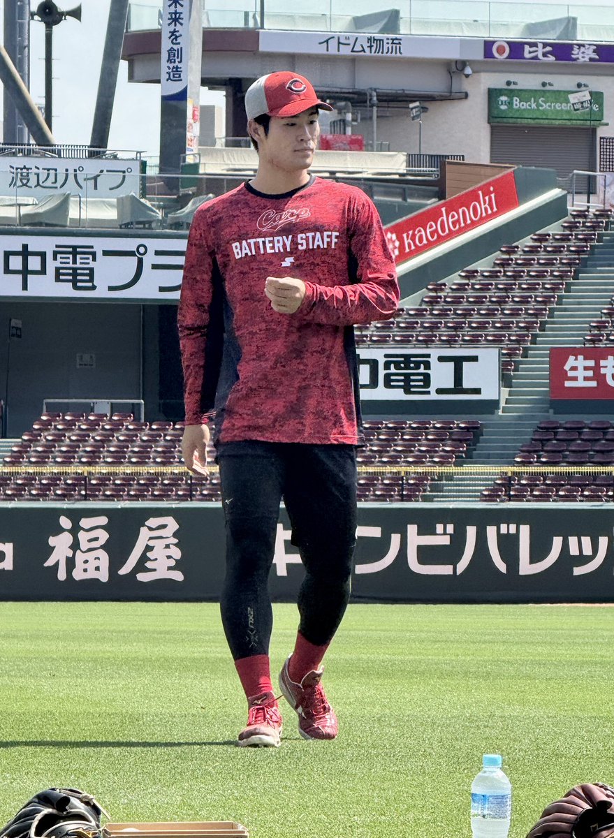 chugoku_carp's tweet photo. マツダスタジアムで投手練習
斉藤優投手の姿があります！
#carp https://t.co/FFe4p30dpn