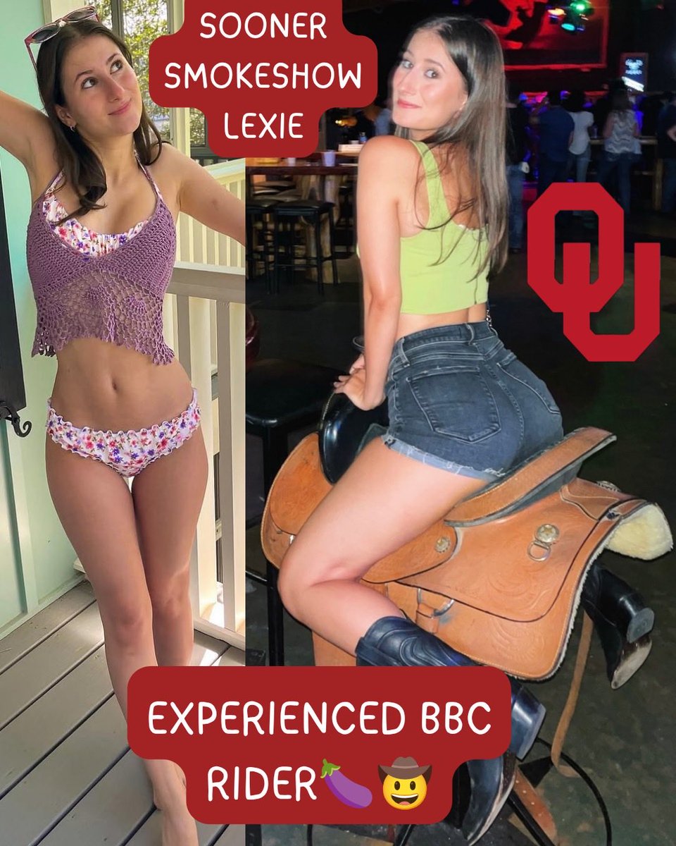 SororityCaption's tweet photo. Lexie from Oklahoma out here dropping not so subtle hints😈 she’s an experienced BBC rider looking for the right cowboy to saddle up🐴🍆 #BBC #snowbunny #sorority #bikini #bop https://t.co/l6yVAm6pCf