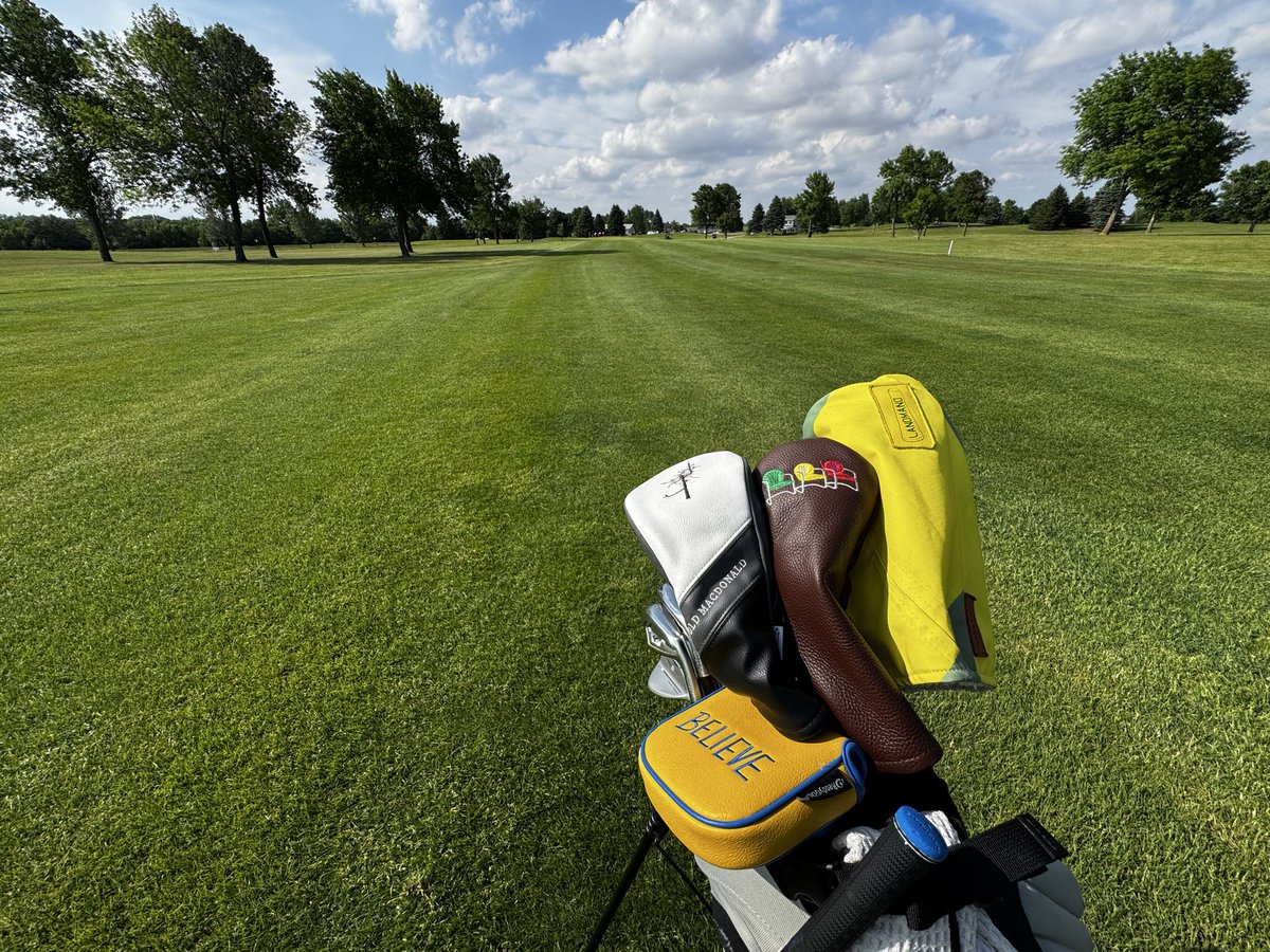 CooperShow's tweet photo. Sometimes you need to go back to where it all began. Traveled to my hometown course, River Ridge in Garretson, SD with Wyatt for two fun 9 hole rounds. Small rural 9 hole courses are underrated. Kid played well. (First course I ever played and I worked there 2 years in HS.) https://t.co/YwKa5SaOnV