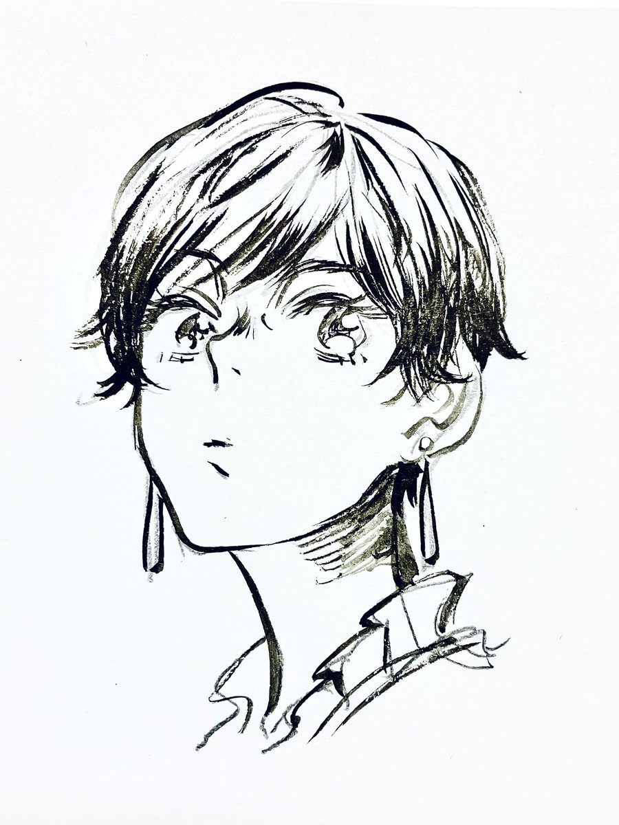 nidone1823's tweet photo. ただ筆ならしのために試しに描いてみただけの落書きです。 https://t.co/R7QYPm7dt1