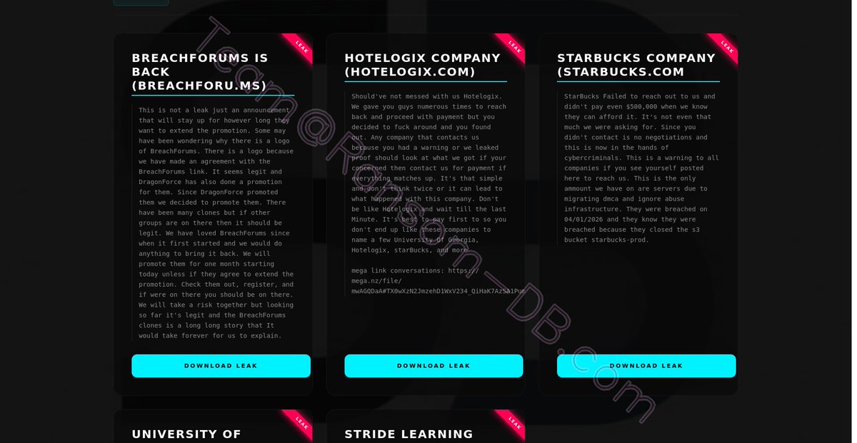 Ransom_DB's tweet photo. 🚨 Ransom group "Shadowbyt3s" publishes "BREACHFORUMS IS BACK (https://t.co/T981W59lsh)" - United States 🇺🇸

📍 Location: United States
🏢 Industry: Cybercrime Forum
🔗 Website: https://t.co/bUPSIbNyRB

BreachForums, launched in 2022 as a successor to RaidForums, hosted hacking discussions and the trade of stolen data and tools. Following founder Conor Brian Fitzpatrick’s 2023 arrest, law-enforcement actions triggered shutdowns and leadership churn.