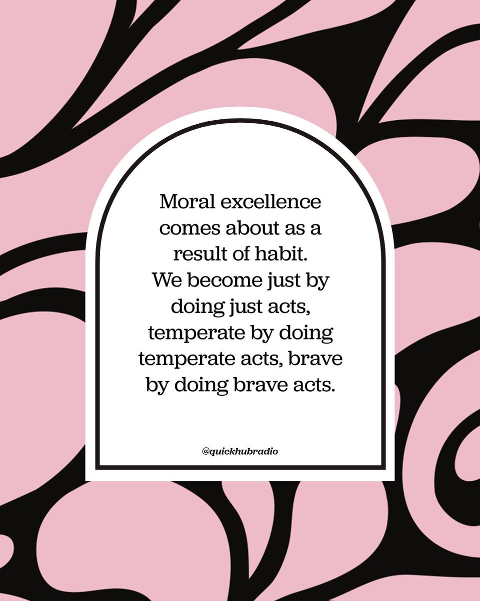 quickhubradio's tweet photo. Moral excellence comes about as a result of habit. We become just by doing just acts, temperate by doing temperate acts, brave by doing brave acts.

#good #moral #habit #just #justice #humble #calm #temperate #bravery #peace #peaceful #love #patience #positivity #happiness #unity https://t.co/U0pSxdsmCJ