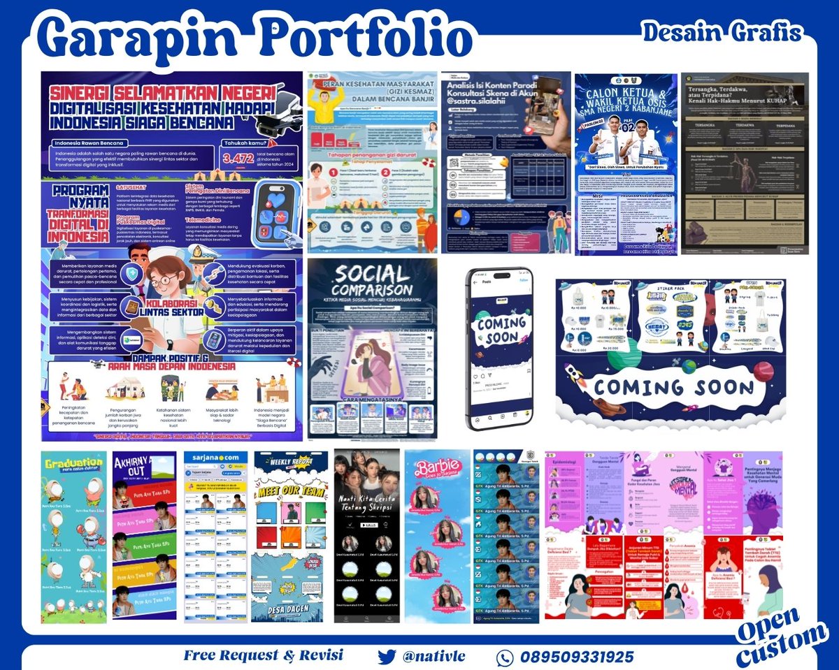 nativle's tweet photo. Senin pagii, kita open desain grafis sampe dini hari mau custom banner sidang bisa banget start only 25k aja 🦄. Mau jasa desain poster, banner, denah, feed IG, id card, ppt atau flyer juga bisa💕

#zonauang
#zonaba https://t.co/SHSXJIgtHw