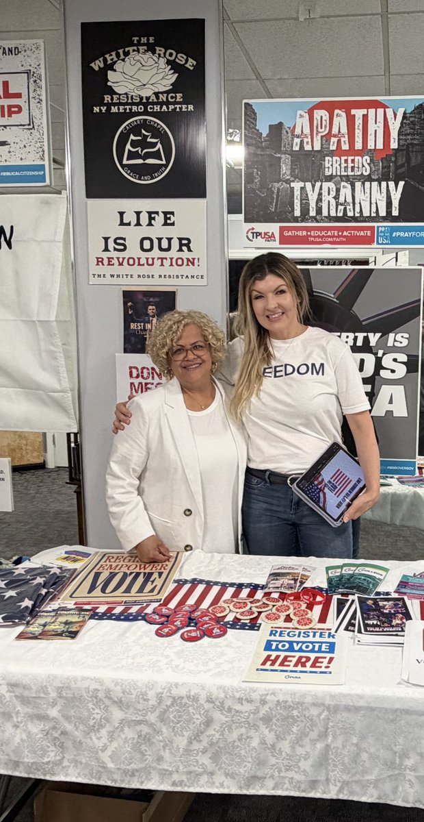 noelle_82agape's tweet photo. Had a great time at Calvary Chapel of Grace & Truth today helping people check their voter status, #getregistered, and even update their party affiliation. #Everyvotematters, and it’s vital for Christians to prayerfully vote according to their biblical values and convictions. https://t.co/Wf3vD1YRWJ
