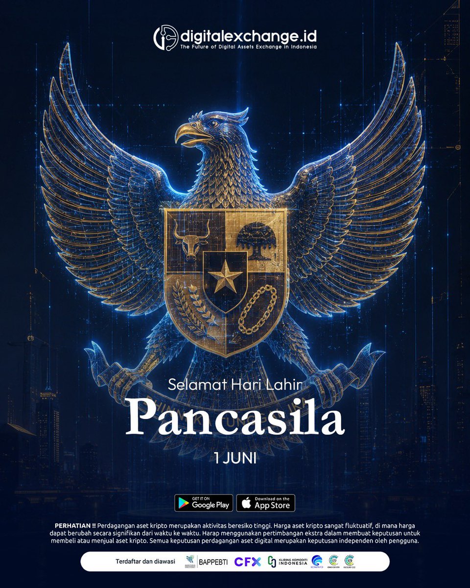 digiexchangeid's tweet photo. Satu nusa, satu bangsa, satu bahasa: Indonesia! Selamat Memperingati Hari Lahir Pancasila 1 Juni 2026! https://t.co/ZAL1yuqc4X