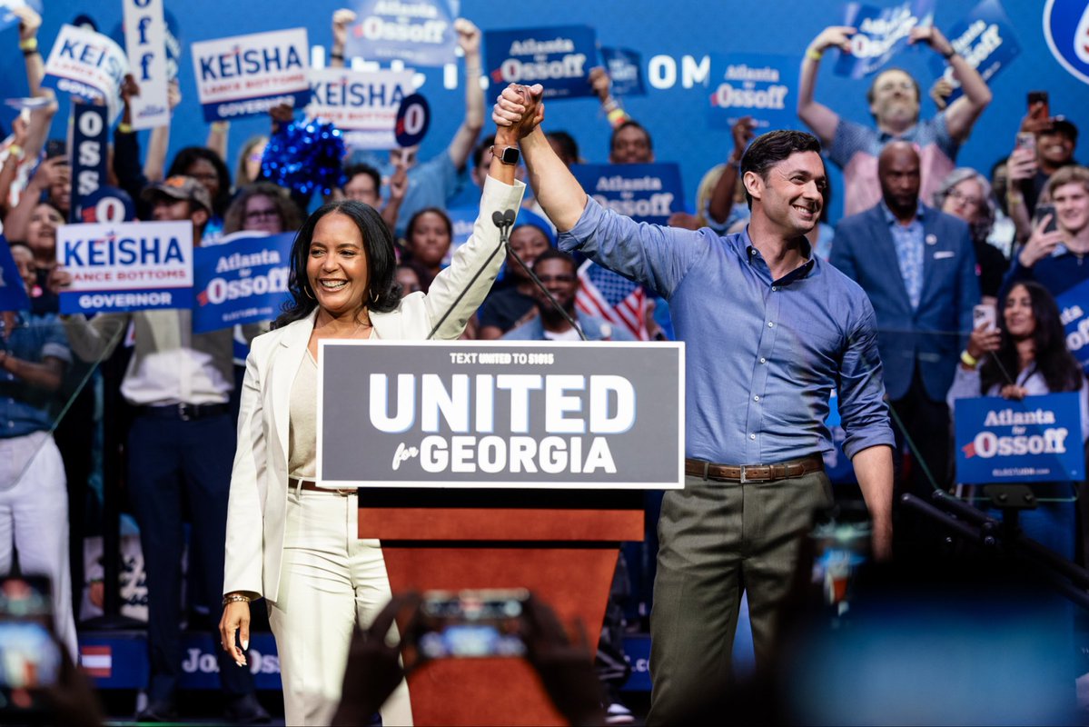 KeishaForGA's tweet photo. Georgia, the power is in our hands. 

By electing Keisha Lance Bottoms and Jon Ossoff, we’re choosing leaders who will fight for a thriving future for every Georgian. We’re united, energized, and ready to win this November! https://t.co/qSpNbxkxRP