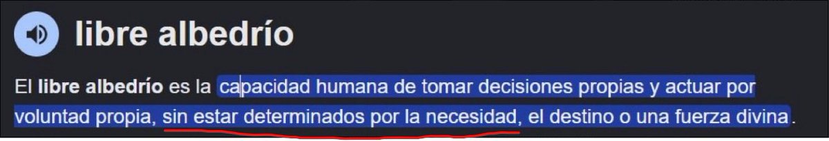 LiamDer_'s tweet photo. @Rlxndx @JohnDoezTwit @Pxndxcf Amigo el simple hecho de que tenga que regir mi vida en base a como lo dicta la iglesia porque si no voy a sufrir el resto de la eternidad cuando muera deja de ser libre albedrio, literalmente se convierte en una necesidad y no en una decisión https://t.co/eAxipCliyH