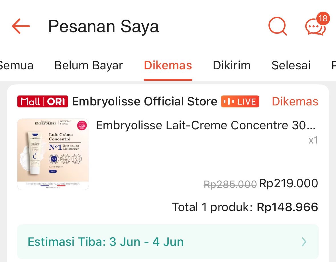 ay_setyaningrum's tweet photo. Rejeki banget semalam dapat Embryolisse hrga ambyar 
Cocok bgt buat kulit kering, jadi bikin lembab plumpy 

https://t.co/GQqzmyEO6m https://t.co/oaXqBy3OU2