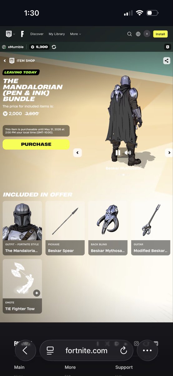 x_mumble's tweet photo. @Fortnite Please add it back :( I tried purchasing it but it kept crashing! https://t.co/b5LafwTSix