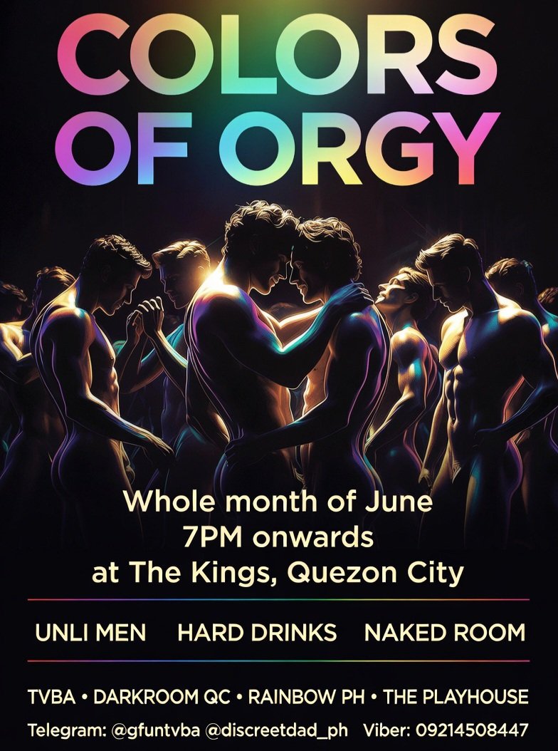 gfunclub69's tweet photo. COLORS OF ORGY

Celebrate Pride Month with our fun liberating events, the whole month of June

Easy steps to join.

1. Pay and send proof of payment
2. Go to the venue
3. ENJOY, RELAX and HAVE FUNtutan!

Message on Telegram gfuntvba or discreetdad_ph now

@tvbamen @darkroom_ph https://t.co/olHLnn6ASz