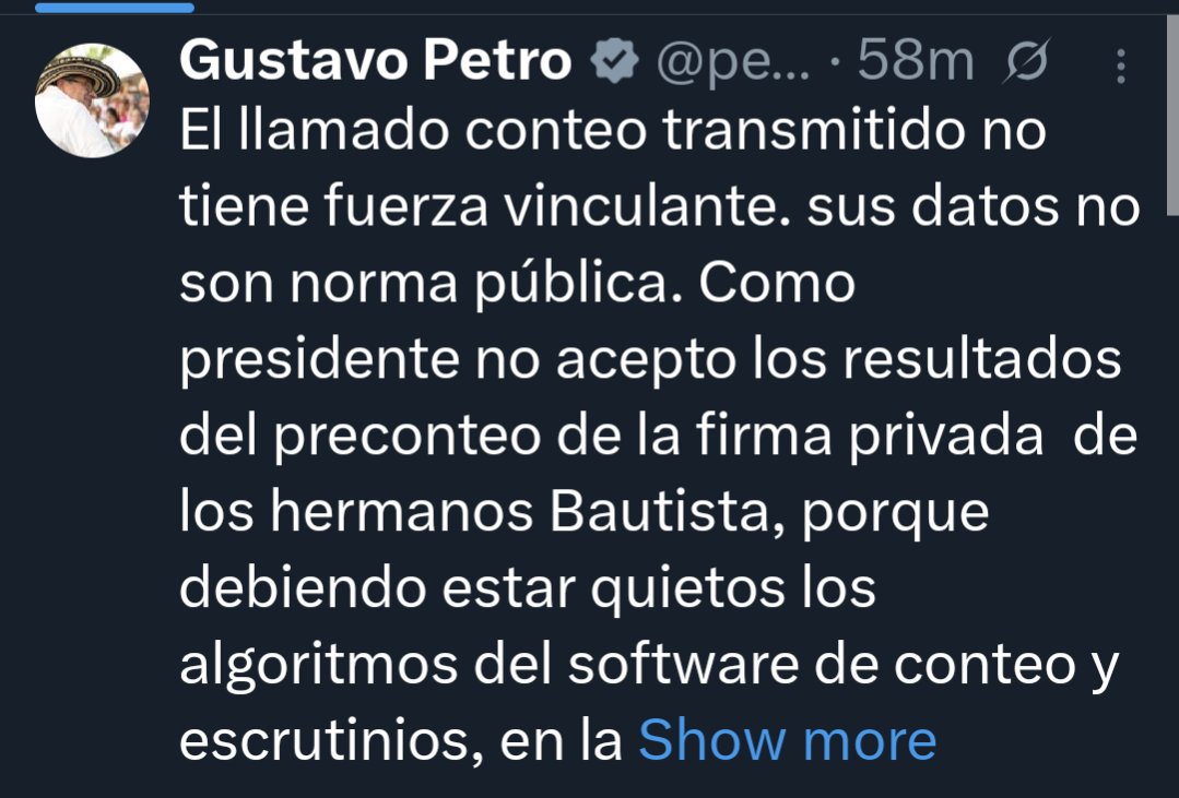 dasanchezram's tweet photo. Sorprende? Obvio no. Qué más se podría esperar de semejante personaje? 

🤡🤡🤡🤬🤬🤬💩💩💩

#PETaRdO #Inepto #Incapaz #Egolatra #Mitomano #Verborreico #Embustero #Embaucador #Destroyer #Destructor #CaTrasCa #Elecciones #Colombia #2026 https://t.co/fwpcG9D4yW