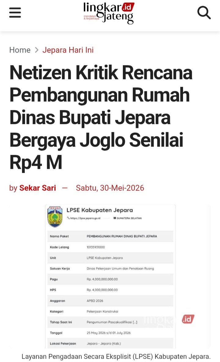 Jepara_Post's tweet photo. monggo kritikannya lur~
@jeparakabgoid https://t.co/sQr9Hj3ou7