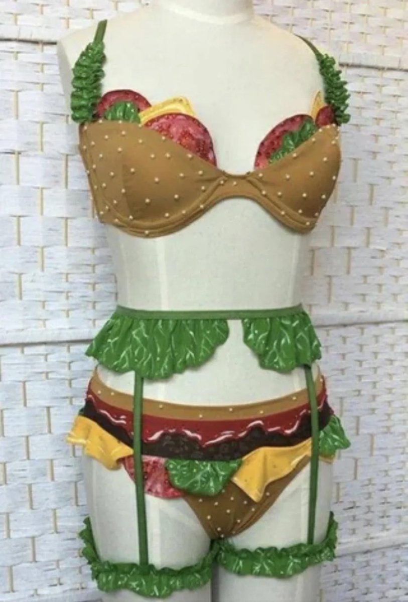 LocalDogMan's tweet photo. I want a girl who’ll proudly wear the Burger Bikini https://t.co/TYDjf5M1xs