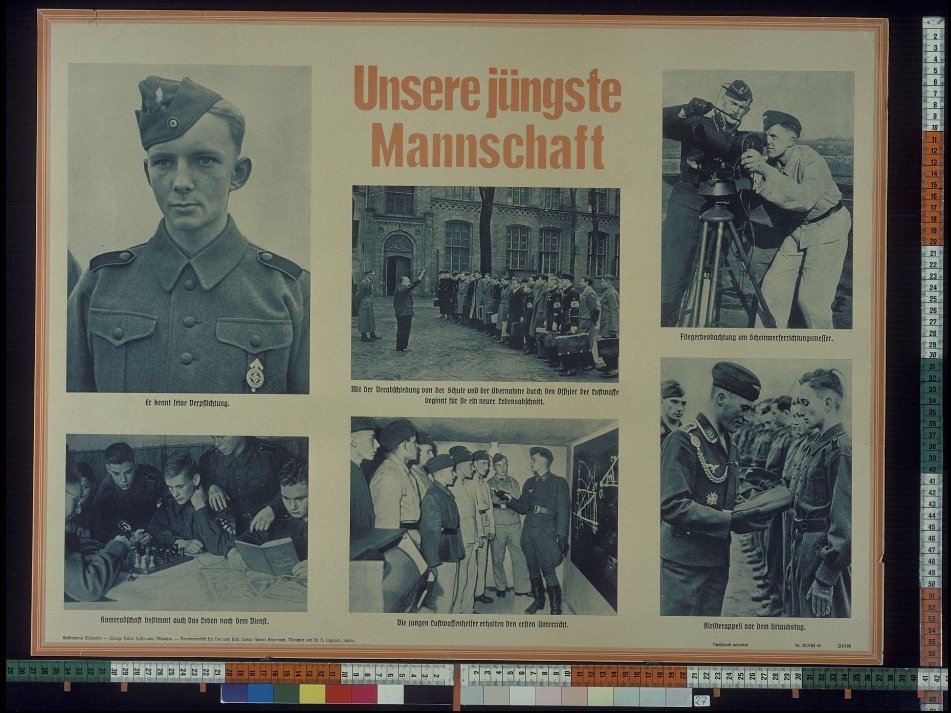eeeeee351078's tweet photo. @Adept_Pelinal Found this, 

Original Title:
Our youngest team: With their graduation from school and their takeover by the Air Force officer, a new chapter of their lives begins.

Date:
August 1943

Publisher:
Heinrich Hoffmann, Munich https://t.co/2n5QUI6ku0