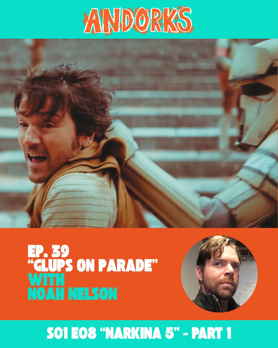 andorkspod's tweet photo. Take off your shoes and get comfy, because we're kicking off Andor S01E08 “Narkina 5” – and we’re gonna' be on this moon for a while.

We’re excited to be imprisoned this week with our guest and founder of @NoProscenium, @noahjnelson! Listen now at https://t.co/VYRy91D6k0. 🦶⚡️ https://t.co/NmMYsr91k9