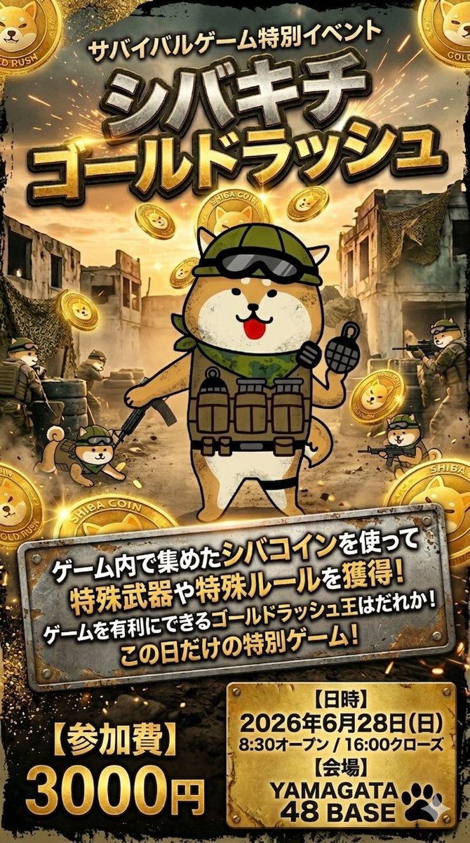本日は人数不足のためゴールドラッシュゲームは流会となりました