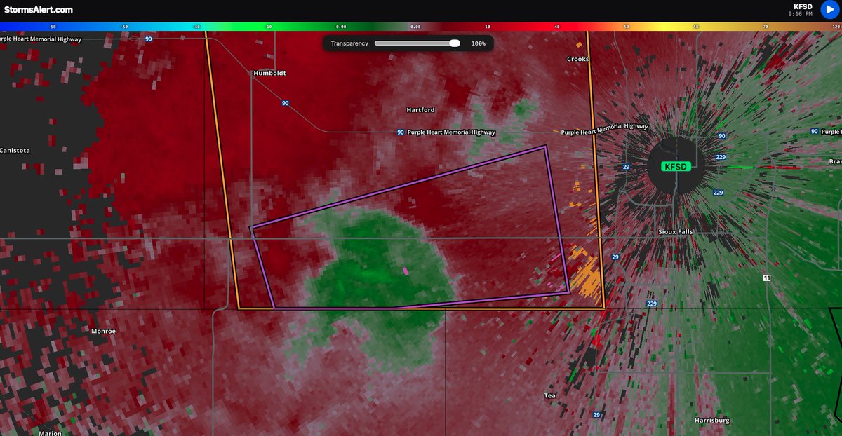WaynesboroPA's tweet photo. A confirmed tornado warning was issued for portions of Minnehaha county in South Dakota.  See shelter in the warned area.  This tornado is radar confirmed.  Alert and radar: https://t.co/jATlWvngUx https://t.co/Zf8UQjHnGB