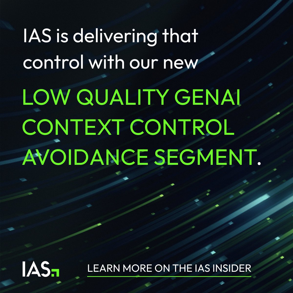 integralads's tweet photo. In 2026, low-quality, mass-produced "AI slop" content has become a real risk for advertisers.

75% of advertisers say they would not want their ads appearing on those sites or next to such content, and many are left wondering: "Where are the brand safeguards for this rapidly evolving media environment?" (IAS B2B Survey, Sept. 2025).

Fortunately, protecting your brand from these risky environments just became a lot easier.

IAS recently launched our Low-Quality GenAI Avoidance segment to not only help advertisers avoid AI slop but place their ads in safer, higher-performing environments that drive growth, not friction.

It works seamlessly within IAS Context Control to detect and block low-quality, AI-generated text in near real-time, both pre- & post-bid, with no complex workflow changes required.

Read our latest blog to learn more: https://t.co/lHE5javFxM

#MediaQuality #GenAI #AISlop #BrandSafety #BrandSuitability #AdTech #DigitalAdvertising