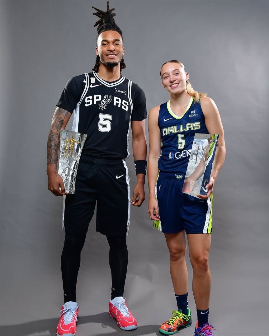 RoParrish's tweet photo. → two UConn Huskies
→ two NCAA champions 
→ two Rookie of the Year winners 
→ @StephonCastle &amp; @paigebueckers1 https://t.co/0Y9ubYAhQS