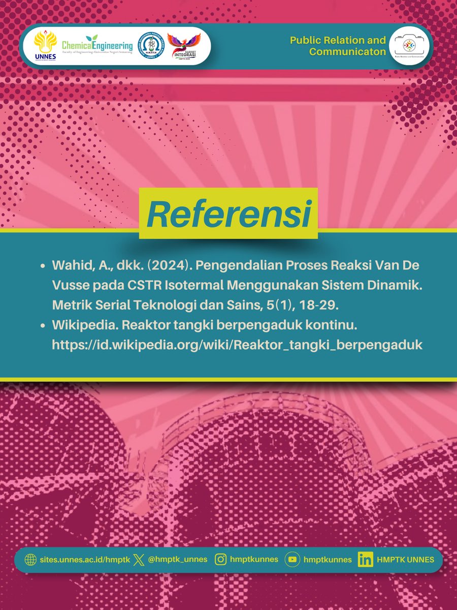 hmptk_unnes's tweet photo. Lalu, bagaimana cara kerja reaktor ini dan mengapa banyak digunakan di berbagai industri?  
Yuk, simak pada slide berikutnya! ✨

#ChemistJuni
#SalamYesWeCan
#TeknikKimiaUNNES
#KabinetIntegrasi
#HMPTK2026 https://t.co/9Z4CXyvzZF