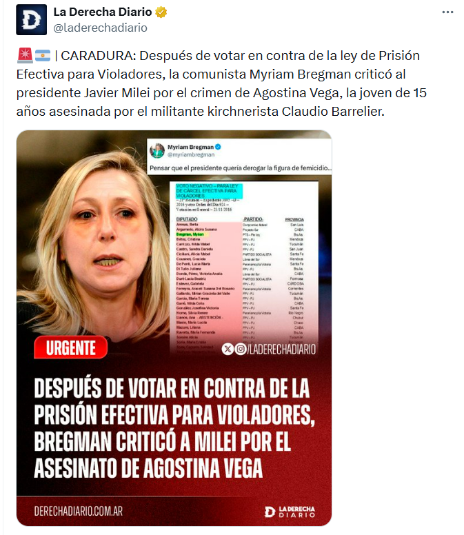 Jesi_mc's tweet photo. A horas de confirmarse el FEMICIDIO de Agostina, salen con esta FAKE contra Myriam Bregman con un acta de votación fraguada y una foto como si tuviera la cara golpeada. 
Si lo hacen con la plata de YPF que les pone Milei, ¿no es VIOLENCIA ESTATAL? TODO EL REPUDIO. #niunamenos https://t.co/NUZ3QRSWvS