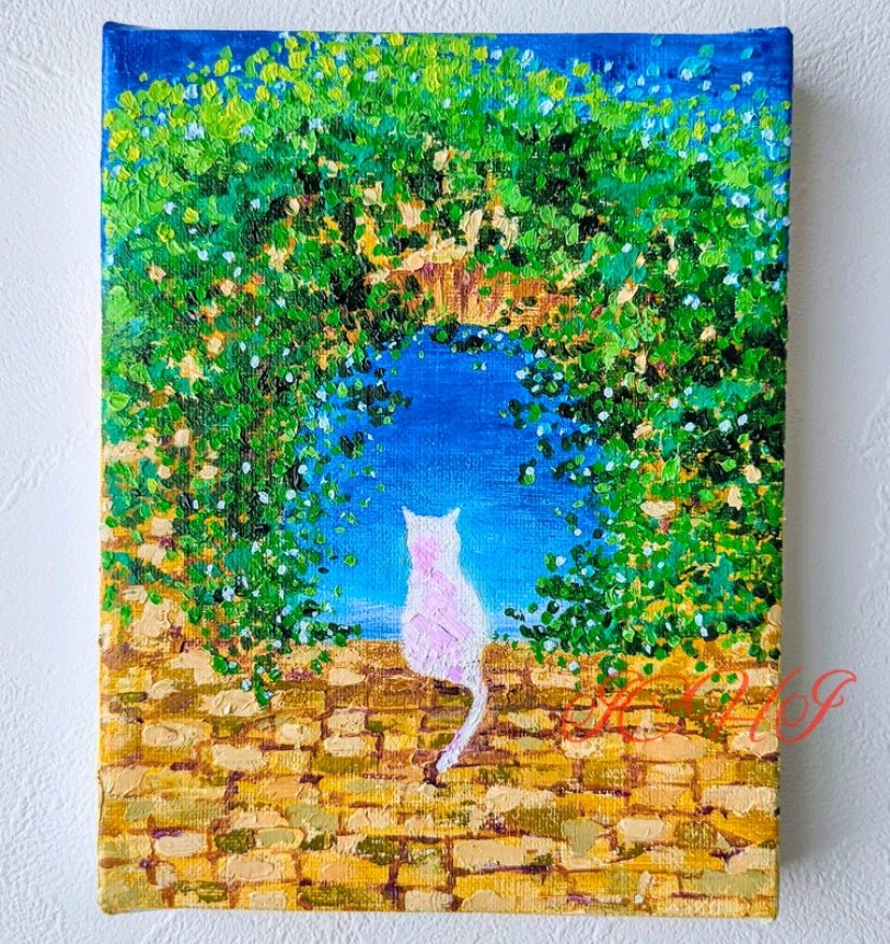おはよ☀ あなたの新たな旅立ちにエールを 【油絵 旅立ちの風景