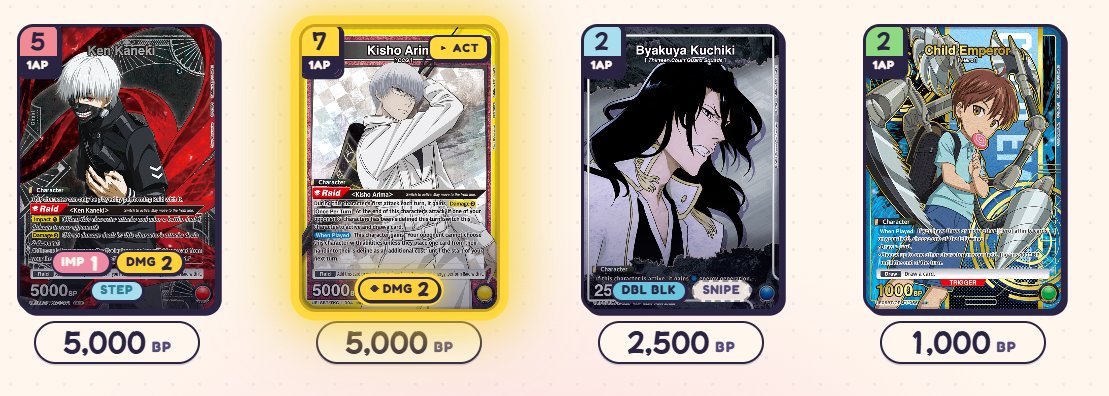 FaviTCG's tweet photo. Added some easy to see labels for when abilities are active for the sim today. @anime_tcg https://t.co/reLSzwhIVo