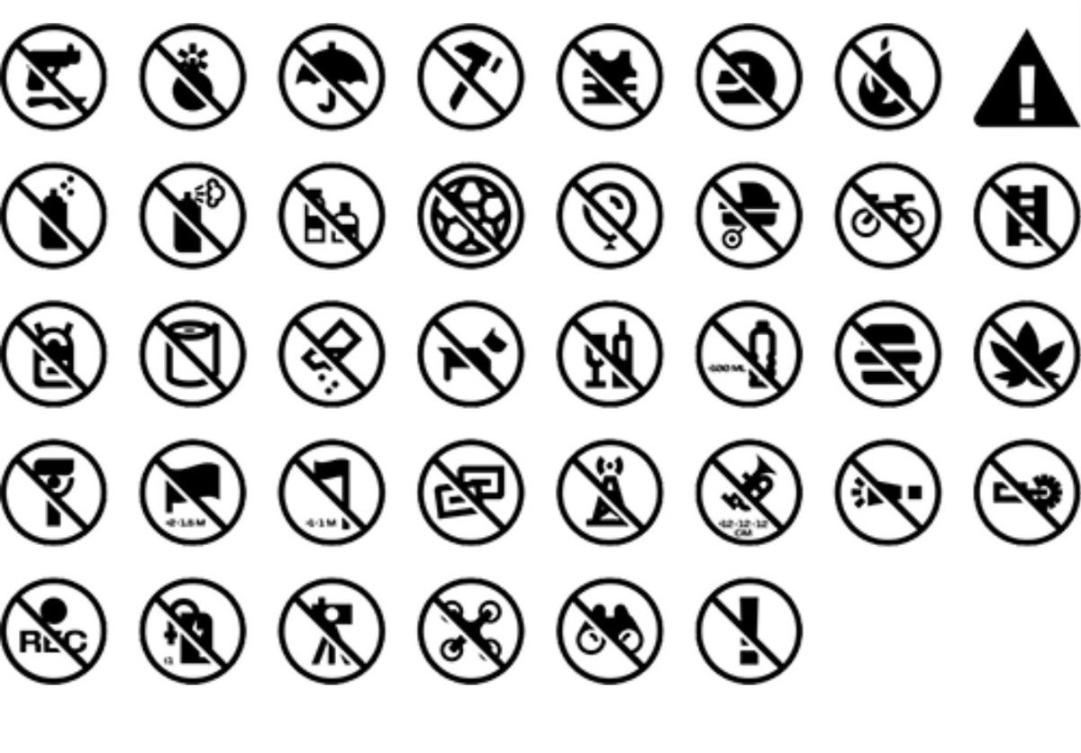 ajward89's tweet photo. On the FIFA ticketing app they show this restricted items list for the 2026 FIFA World Cup. Good luck understanding what any of these means - what a strange, strange app @FIFAWorldCup https://t.co/xbcmPTXzps