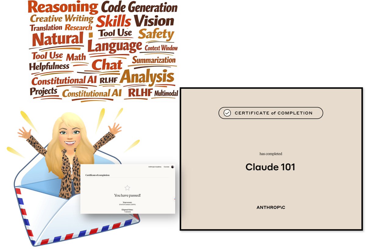 SMBerdaxagar's tweet photo. 🎓I’m happy to share that I’ve obtained a new certification: Certificate of completion: Claude 101 from @AnthropicAI #constitutionalAI #ClaudeAI!
https://t.co/5P4goFGOXA https://t.co/f9VtbfHTH0