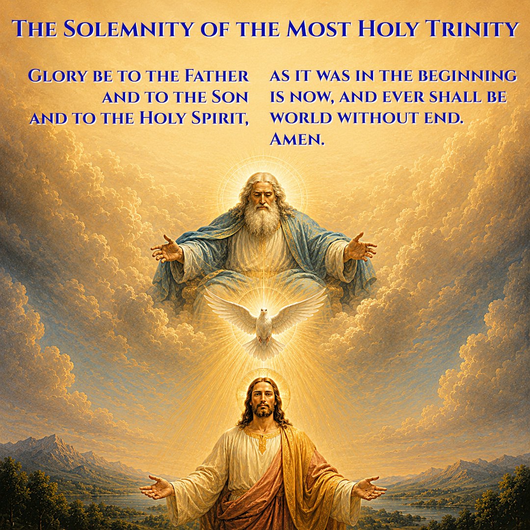 CatholicDems's tweet photo. THE SOLEMNITY OF THE MOST HOLY TRINITY – LET US PRAY 🙏

Every time we make the Sign of the Cross, we profess and pray the central mystery of our faith:

“In the name of the Father, and of the Son, and of the Holy Spirit.”

We are not only turning toward God – we are asking God to draw us into communion so that with God’s grace we may be guided by the perfect love shared by the Father, the Son, and the Holy Spirit.

At the Last Supper, Jesus prayed to the Father for His disciples – and for all who would come to believe:

“That they may all be one, as you, Father, are in me and I in you.” (John )

Jesus does not merely pray His followers will be united. His prayer reaches forward through time – including to us. In these divisive times, may Christ’s prayer for unity strengthen our hope. 🙏

On this Solemnity, we remember that God loved creation into existence so that our life in the Kingdom is rooted in communion, not division; relationship, not isolation; love, not conflict. Only sin gets in the way.

Let us pray that we may be open to the embrace of God – the Father, the Son, and the Holy Spirit – and that, drawn ever closer to Him, we may seek holiness and unity with our human family. 🙏

#HolyTrinity #SolemnityOfTheHolyTrinity #TrinitySunday #GodIsLove