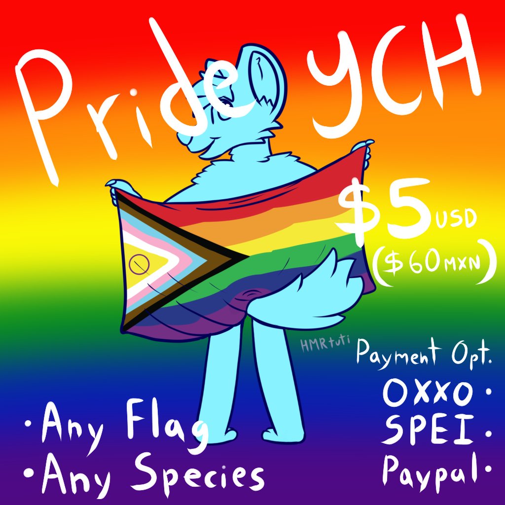 HMRtuti's tweet photo. Vuelve el Pride YCH que saque el año pasado 🥺👉👈

-$60mxn 
-$5usd (Paypal)

-Cualquier especie
-Cualquier Bandera

Pago
-Efectivo (Oxxo)
-Transferencias (SPEI)
-Paypal

Entrega de 1-5 días

Si ya te había hecho uno y quieres actualizar tu bandera eso sale gratis https://t.co/wiHVlnhoqs