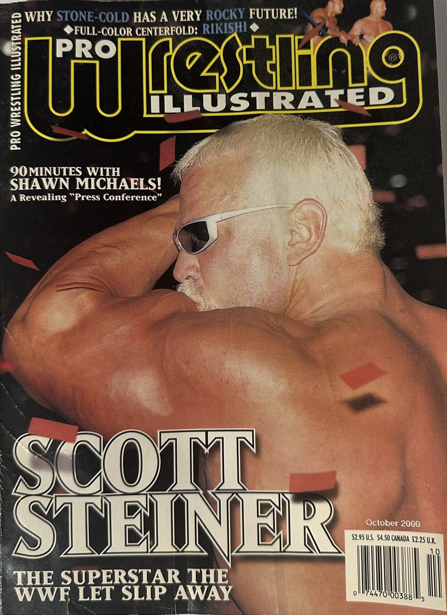 Bayerbreezy's tweet photo. @ScottSteiner I was reorganizing my basement and came across this. Published in October of 2000, still in pretty good condition. If you would like it for yourself,  just let me know where to send it.  

From WCW to WWE to TNA, thanks for the amazing memories champ 👏 https://t.co/tlfwSg8Rm4
