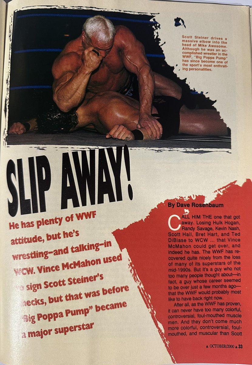 Bayerbreezy's tweet photo. @ScottSteiner I was reorganizing my basement and came across this. Published in October of 2000, still in pretty good condition. If you would like it for yourself,  just let me know where to send it.  

From WCW to WWE to TNA, thanks for the amazing memories champ 👏 https://t.co/tlfwSg8Rm4