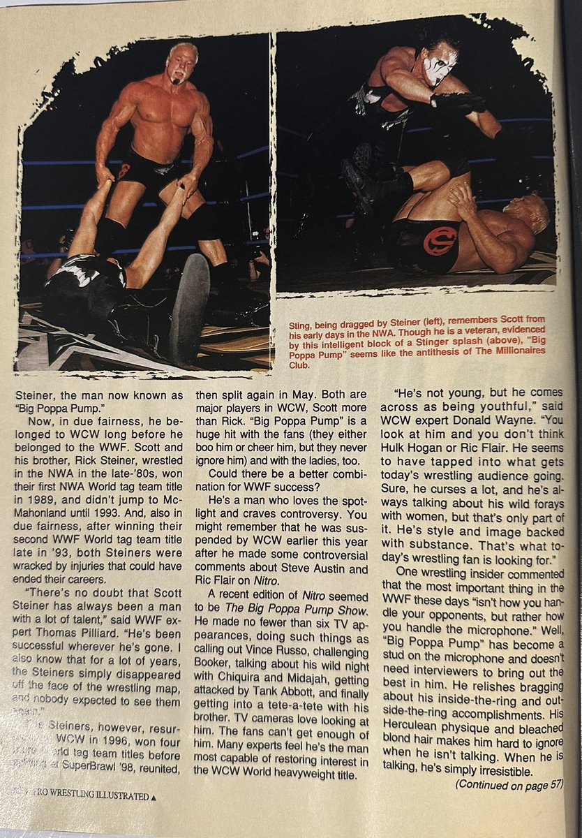 Bayerbreezy's tweet photo. @ScottSteiner I was reorganizing my basement and came across this. Published in October of 2000, still in pretty good condition. If you would like it for yourself,  just let me know where to send it.  

From WCW to WWE to TNA, thanks for the amazing memories champ 👏 https://t.co/tlfwSg8Rm4