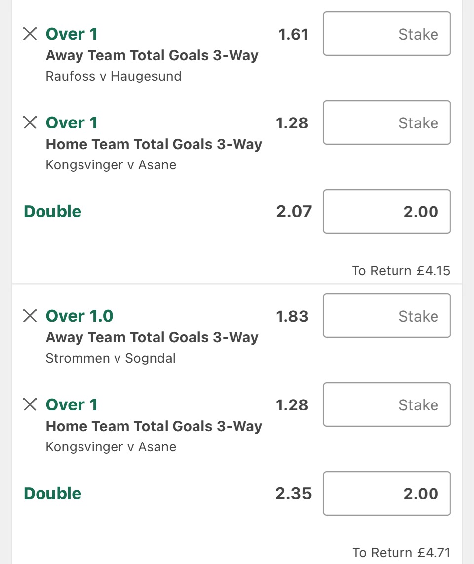 MJFooty_Tips's tweet photo. Was busy in London today so not able to post on here but it’s been an excellent Sunday.

5/6 landing in Brazil followed by some nice winners again in Norway (thanks to a late Kongsvinger goal).

Some late cards in Spain and then there was Iceland 🇮🇸😍🧹🧹 https://t.co/ICYJlcmc8X